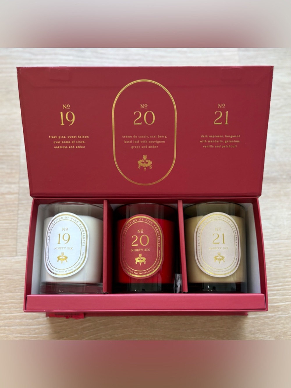 DW Home Red, White & Cream Three-Piece Scented Candle Gift Set